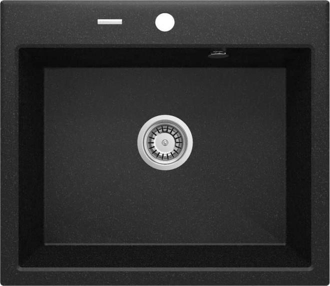 ANDANTE 1-ЧАША ГРАНИТНАЯ МОЙКА 600x520X210, ГРАФИТ, С ЭКОНОМЬЮЩИМ ПРОСТРАНСТВОМ