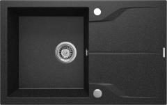 ANDANTE 1-ЧАШНАЯ ГРАНИТНАЯ РАКОВИНА С СУШИЛКОЙ 780x490x194, ГРАФИТ, С ЭКОНОМЬЮЩИМ ПРОСТРАНСТВОМ