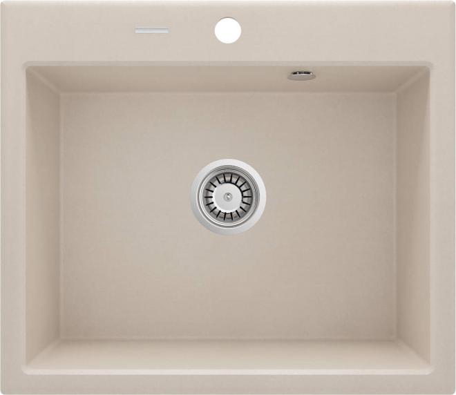 ANDANTE 1-ЧАША ГРАНИТНАЯ МОЙКА 600x520X210, БЕЖЕВАЯ, С ЭКОНОМЬЮЩИМ ПРОСТРАНСТВО
