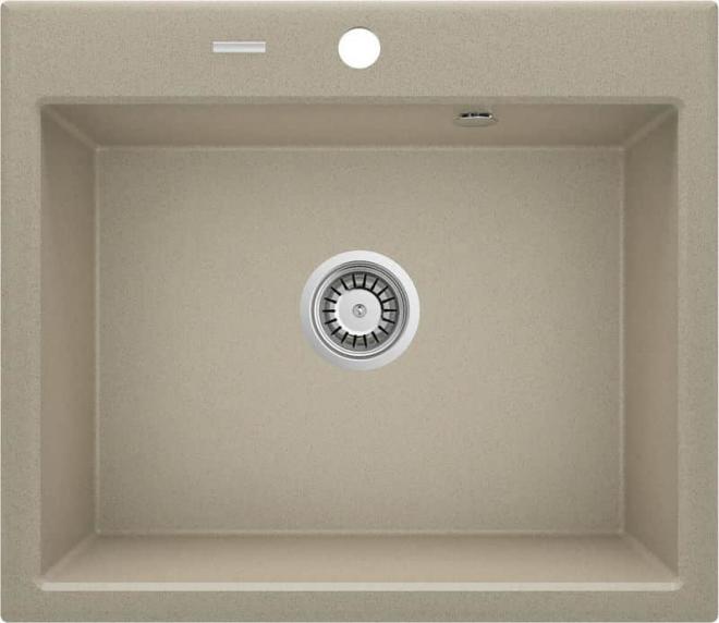 ANDANTE 1-ЧАША ГРАНИТНАЯ МОЙКА 600x520X210, ПЕСЧАНЫЙ, С ЭКОНОМЬЮЩИМ ПРОСТРАНСТВОМ