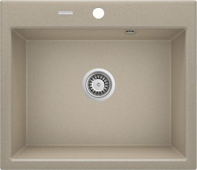 ANDANTE 1-ЧАША ГРАНИТНАЯ МОЙКА 600x520X210, ПЕСЧАНЫЙ, С ЭКОНОМЬЮЩИМ ПРОСТРАНСТВОМ