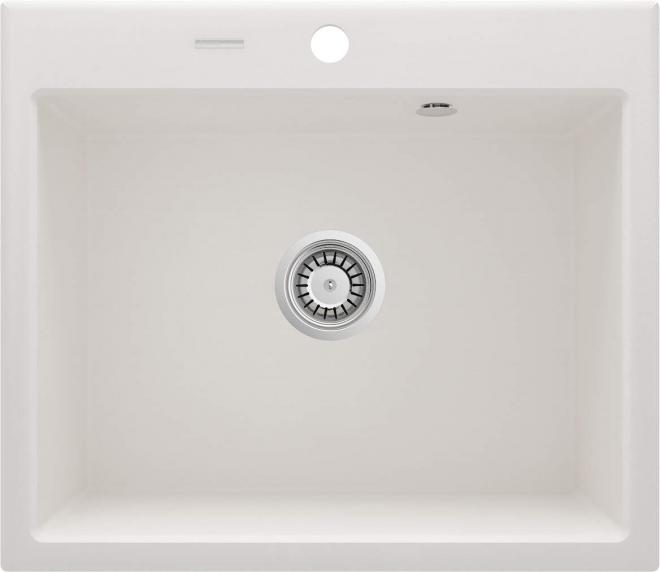 ANDANTE 1-ЧАША ГРАНИТНАЯ МОЙКА 600x520X210, АЛЕБАСТР, С ЭКОНОМЬЮЩИМ ПРОСТРАНСТВО