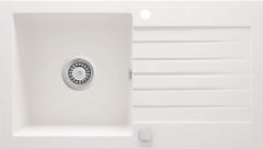 ZORBA 1-ЧАШНАЯ ГРАНИТНАЯ МОЙКА С СУШИЛКОЙ 760x440x160, 3,5'', АЛЕБАСТР, С ФИТИНГИ