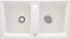 ZORBA 2-ЧАШНАЯ ГРАНИТНАЯ МОЙКА БЕЗ СУШИЛКИ 780x435x180, 3,5'', АЛЕБАСТР, С ФИТИНГИ