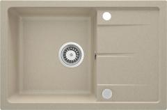 ГРАНИТНАЯ РАКОВИНА LEDA 1-ЧАША С СУШИЛКОЙ 670x440x164, 3,5'', ПЕСЧАНАЯ, С ФИТИНГАМИ