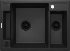 МАГНИТНАЯ РАКОВИНА НА 1,5 ЧАШИ БЕЗ СУШИЛЬНОЙ ПОДСТАВКИ, С ФИТИНГАМИ, ГРАФИТ МЕТАЛЛИЧЕСКИЙ ГРАНИТ