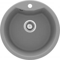 SOLIS 1-ЧАШНАЯ МОЙКА С ФЛАНЦЕМ, 480x194, 3,5'', СЕРЫЙ МЕТАЛЛИЧЕСКИЙ, С ФИТИНГАМИ