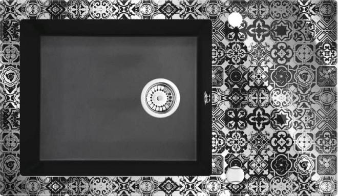 СТЕКЛОГРАНИТНАЯ МОЙКА CAPELLA, ГРАФИТ МЕТАЛЛИЧЕСКИЙ, PLATINUM GRAPHICS, D 860x500x220 С ЭКОНОМЬЮЩИМ ПРОСТРАНСТВОМ