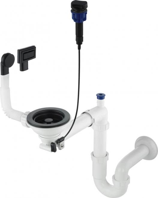 СИФОН SPACE SAVER ДЛЯ ГРАНИТНОЙ МОЙКИ С 1 ЧАШЕЙ 3,5", С ДОЛИКОМ POP UP, NERO