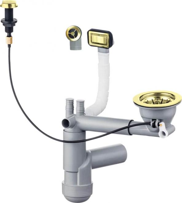 СИФОН SPACE SAVER LUX GOLD ДЛЯ МОЙКИ 1-ЧАША С АВТОМАТИЧЕСКИМ СЛИВОМ