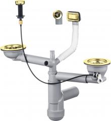 СИФОН SPACE SAVER LUX GOLD ДЛЯ МОЙКИ 1,5/2 ЧАШИ С АВТОМАТИЧЕСКИМ СЛИВОМ